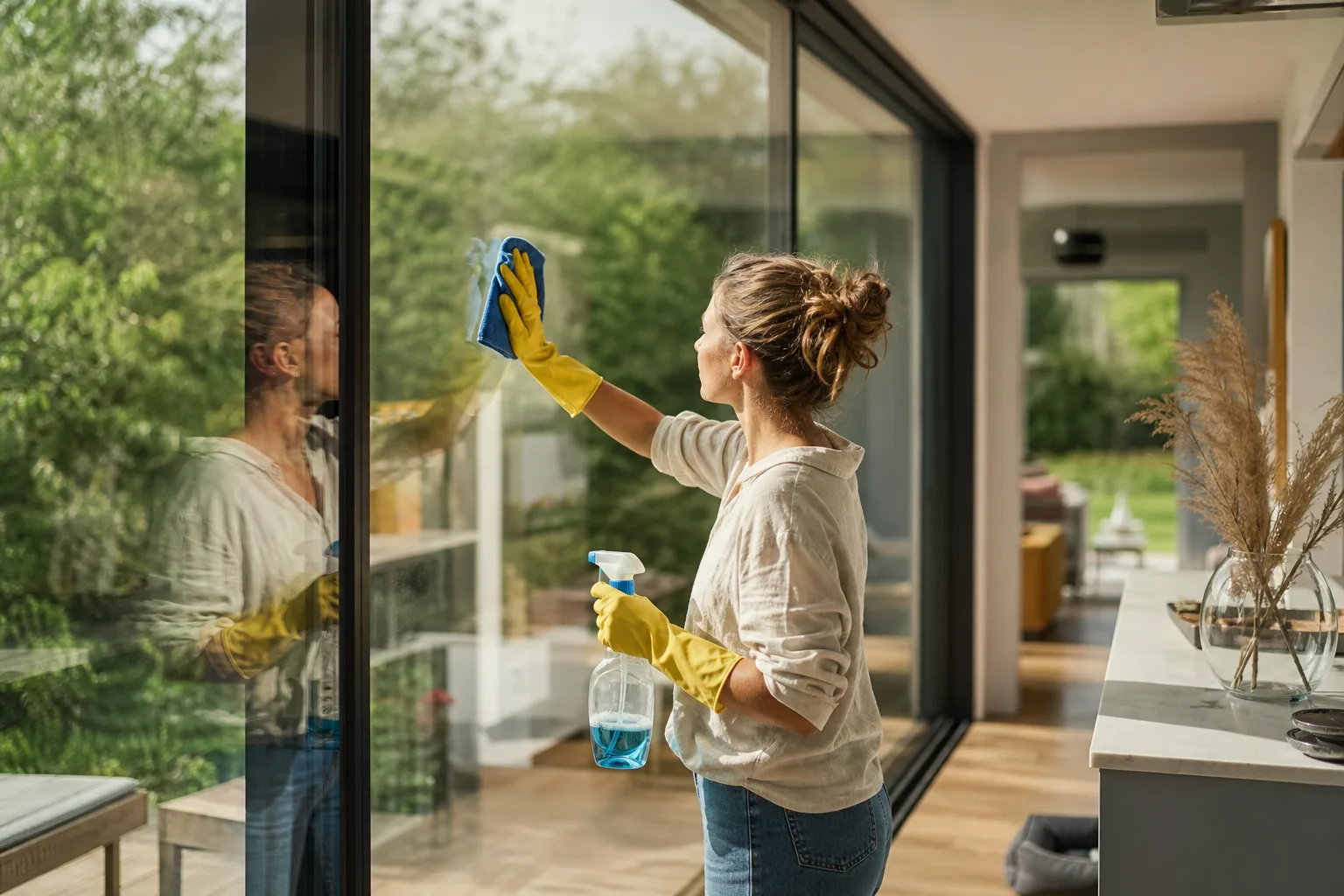Comment nettoyer de grandes vitres?