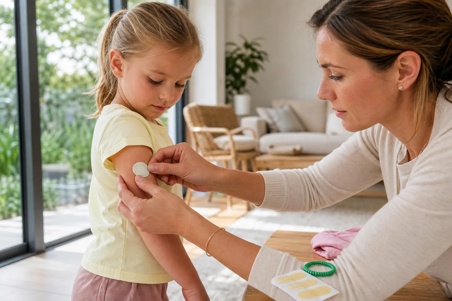 Stickers, bracelets et t-shirts anti-moustiques