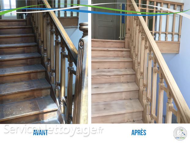renovation 3 escalier bois alpah decapage liancourt decapage sablage par aerogommage oise somme aisn